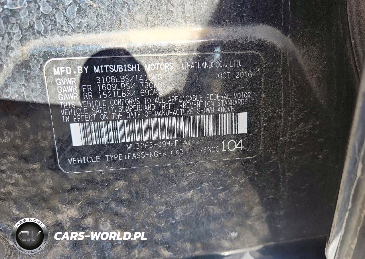 2017 Mitsubishi Mirage G4 Es VIN:ML32F3FJ9HHF14442 - 12