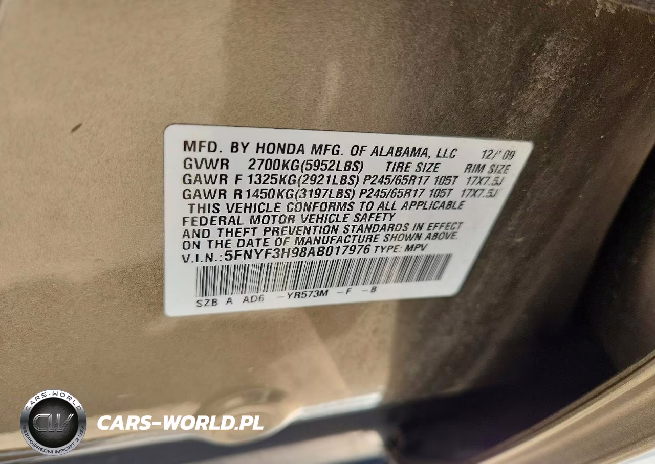 2010 Honda Pilot Touring VIN:5FNYF3H98AB017976 - 13