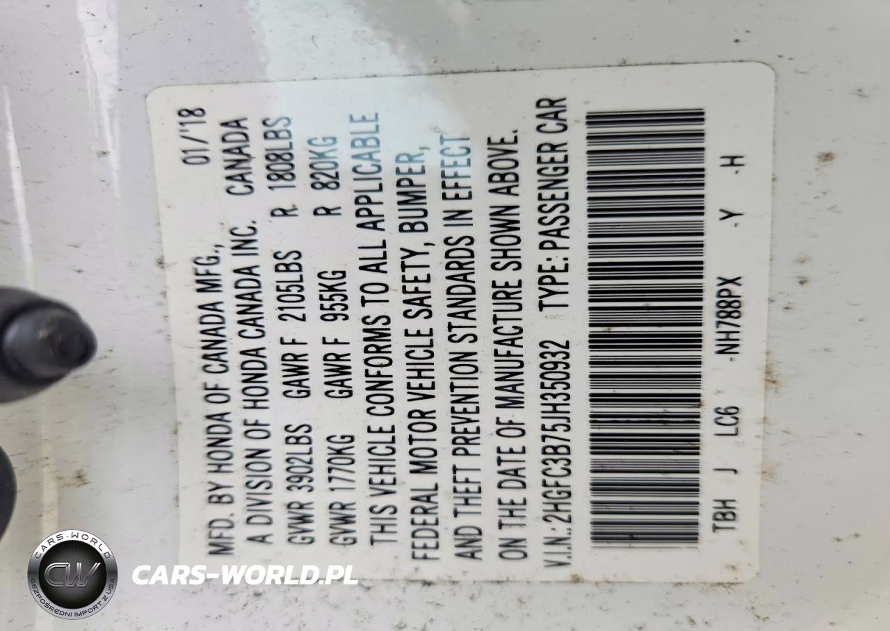 2018 Honda Civic Exl VIN:2HGFC3B75JH350932 - 12