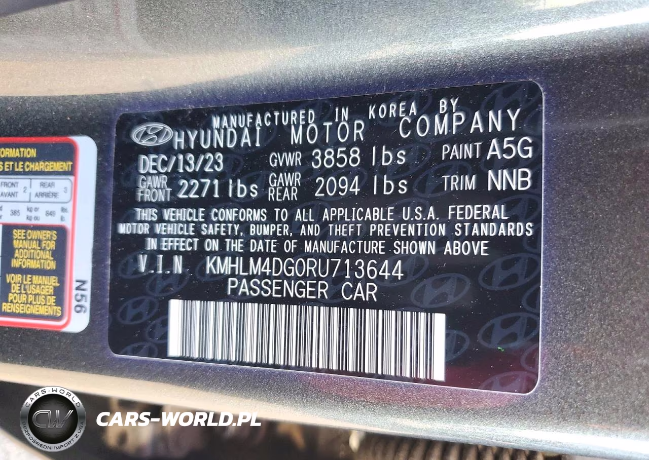 2024 Hyundai Elantra Sel VIN:KMHLM4DG0RU713644 - 12