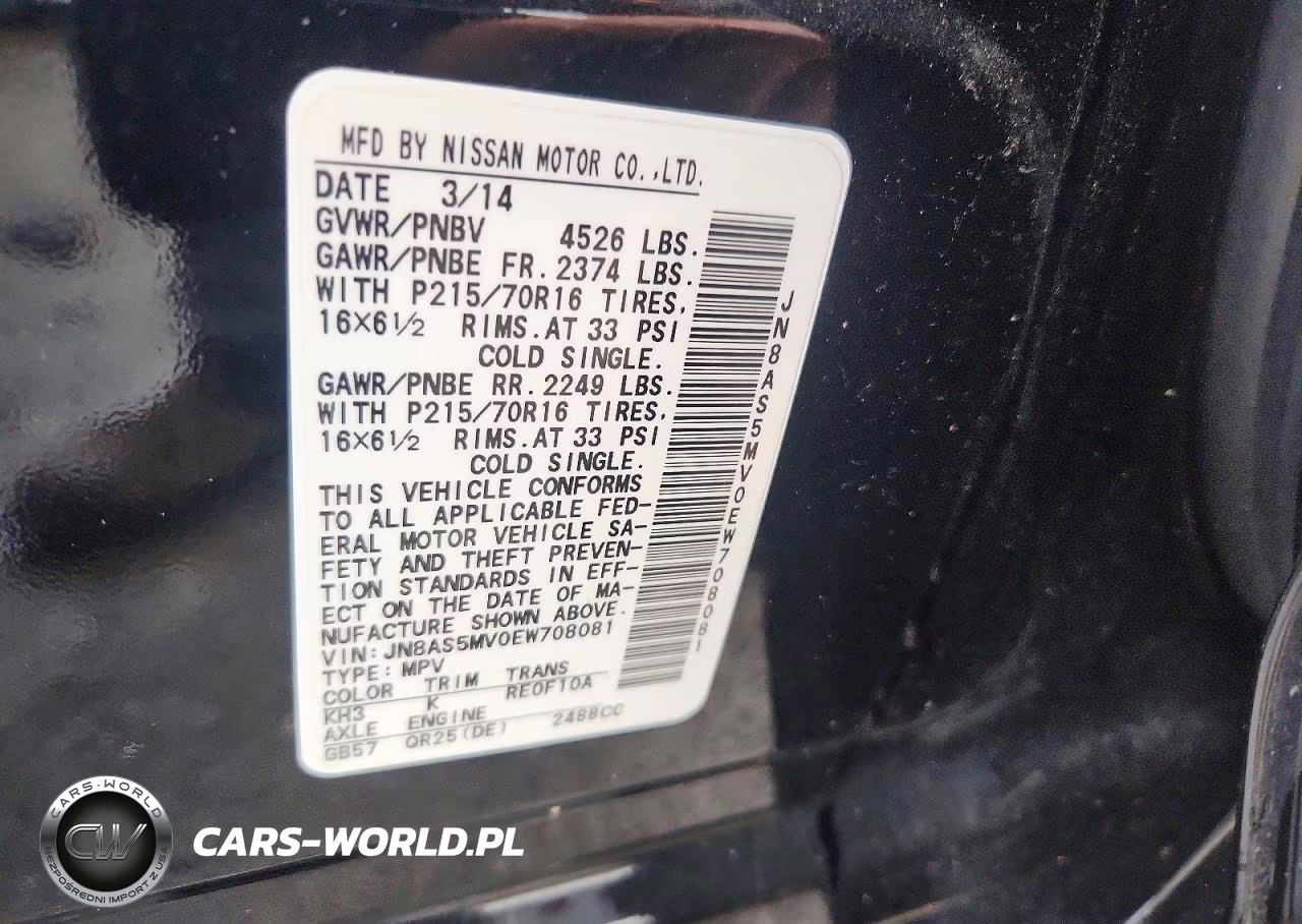 2014 Nissan Rogue Select S VIN:JN8AS5MV0EW708081 - 13