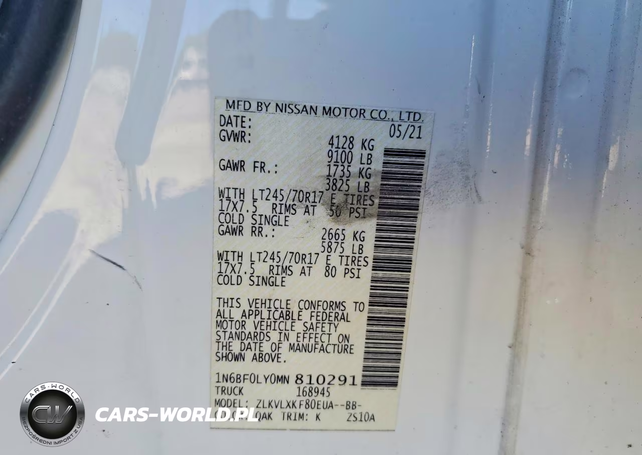 2021 Nissan Nv 2500 Hd VIN:1N6BF0LY0MN810291 - 14