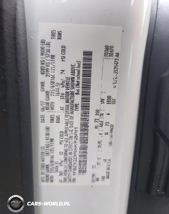 2017 Ford Transit T-350 VIN:1FBZX2ZM9HKB26091 - 13