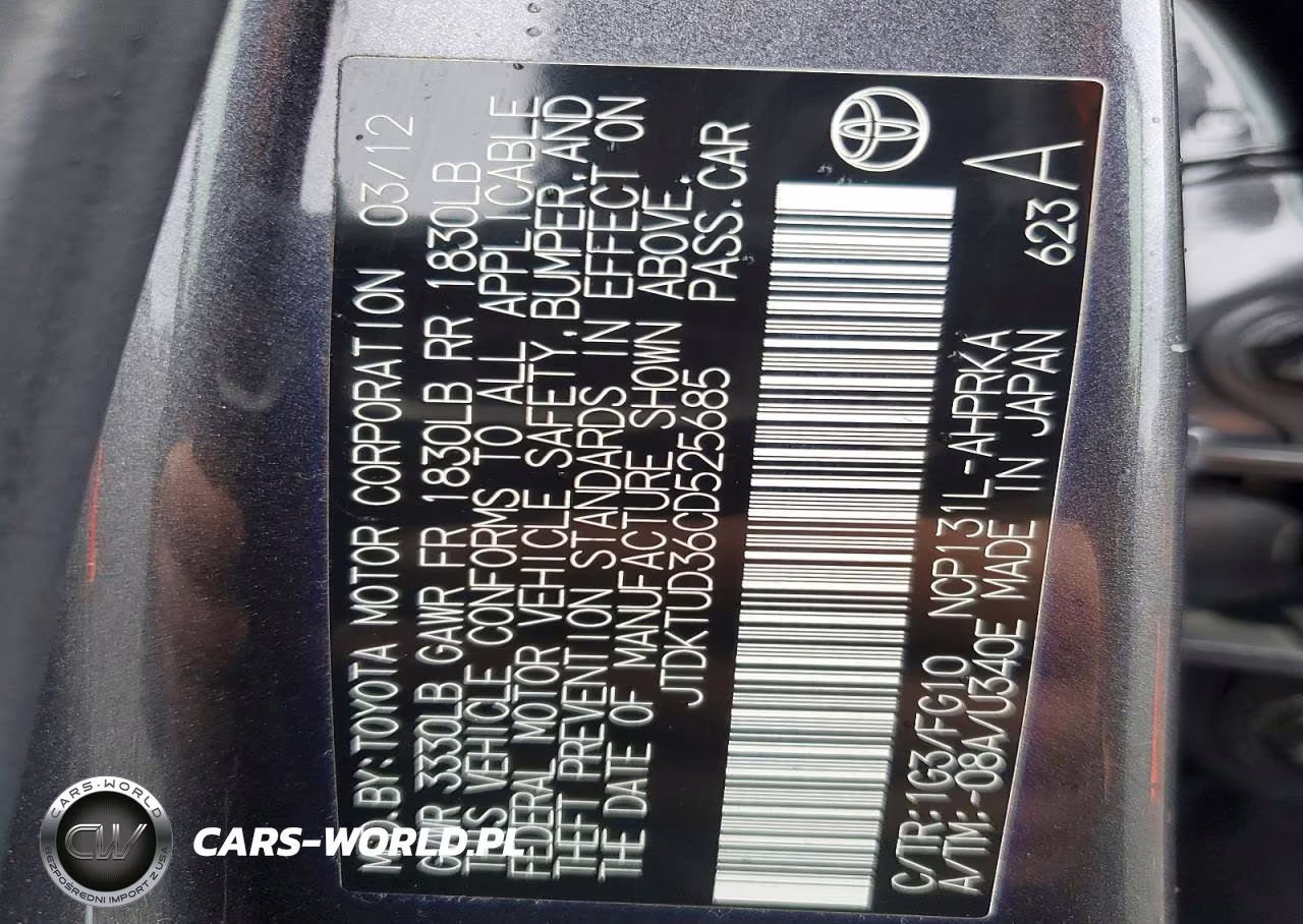 2012 Toyota Yaris 5-Door Le VIN:JTDKTUD36CD525685 - 13