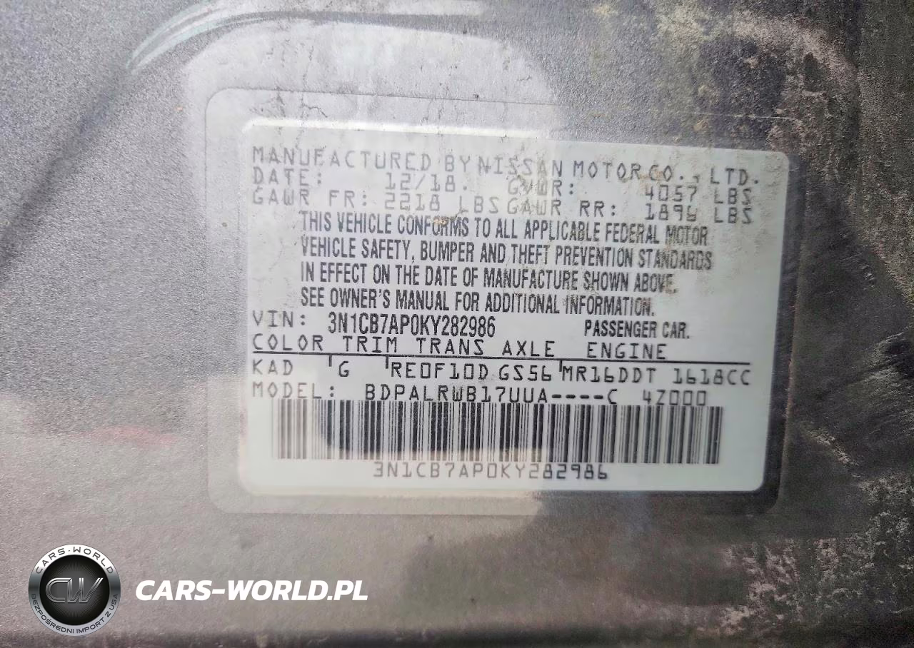 2019 Nissan Sentra Sr Turbo VIN:3N1CB7AP0KY282986 - 12
