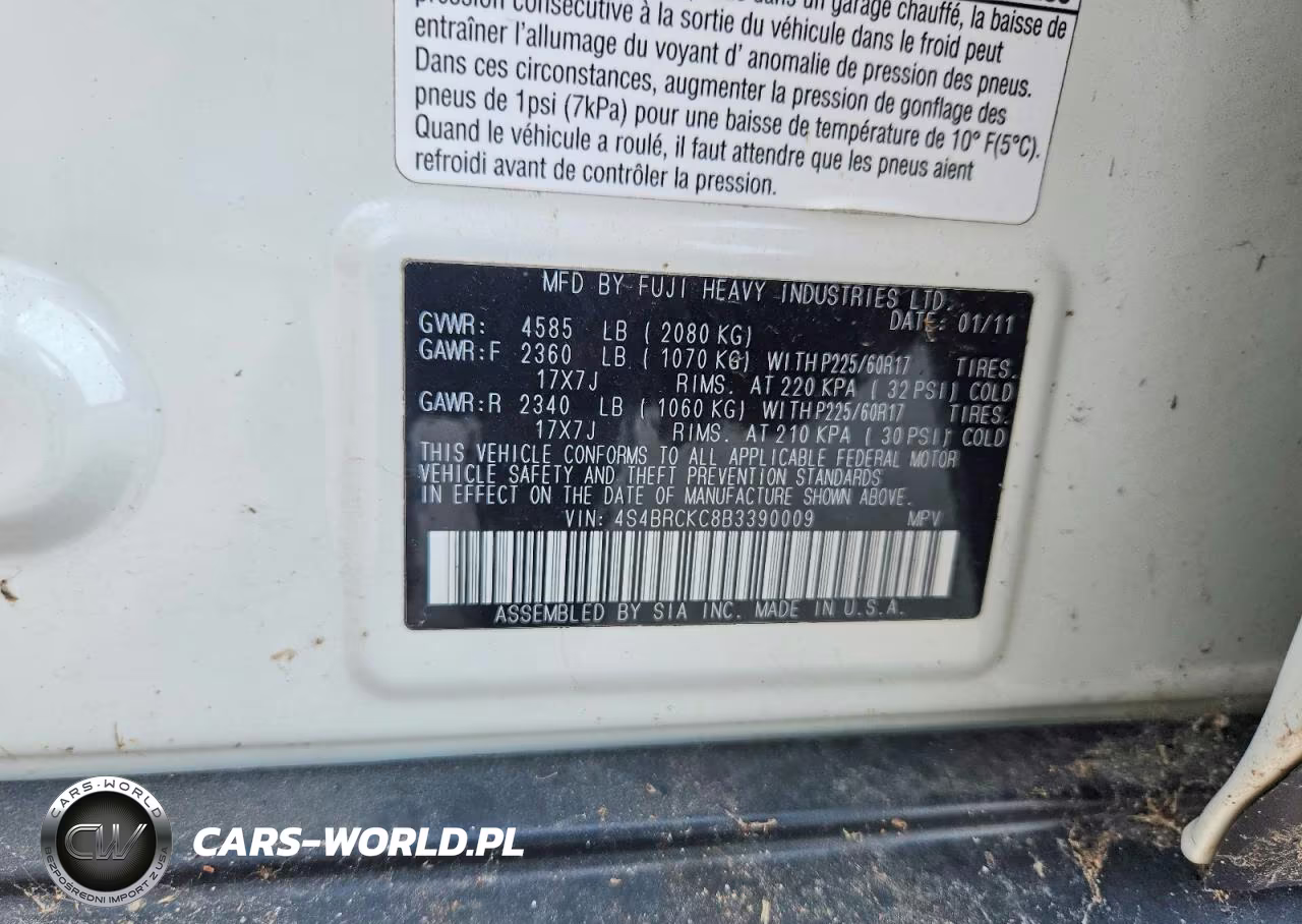 2011 Subaru Outback 2.5I Limited VIN:4S4BRCKC8B3390009 - 13