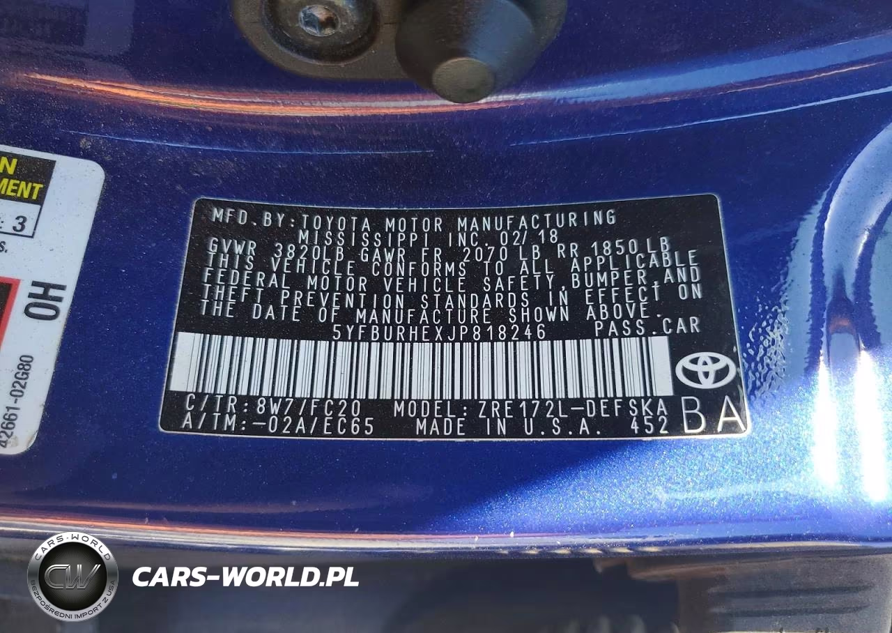 2018 Toyota Corolla Se VIN:5YFBURHEXJP818246 - 13