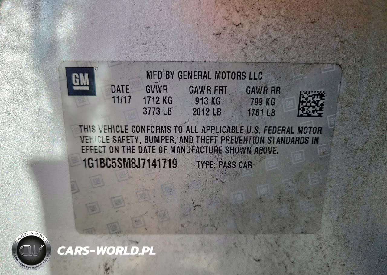 2018 Chevrolet Cruze Ls VIN:1G1BC5SM8J7141719 - 12