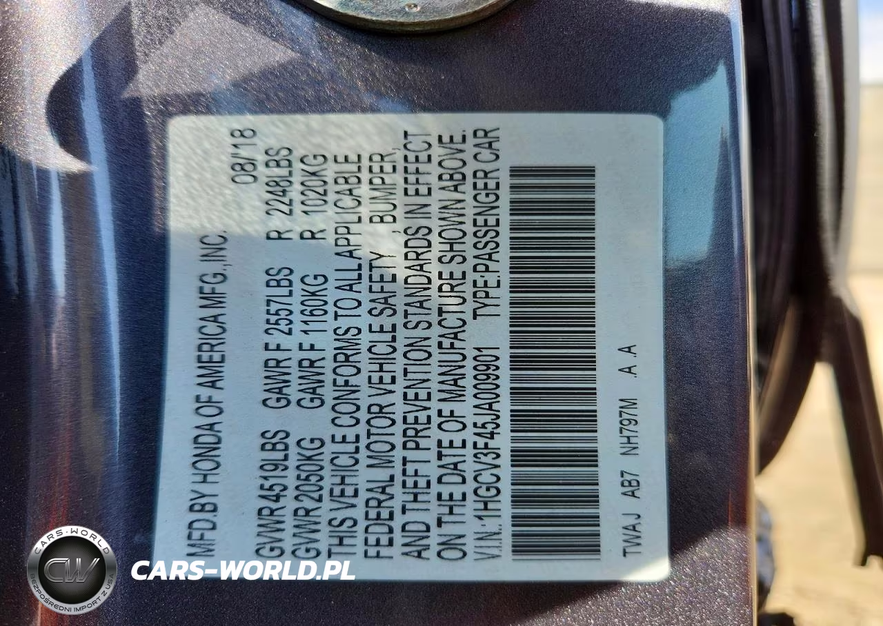 2018 Honda Accord Hybrid Ex VIN:1HGCV3F45JA009901 - 12