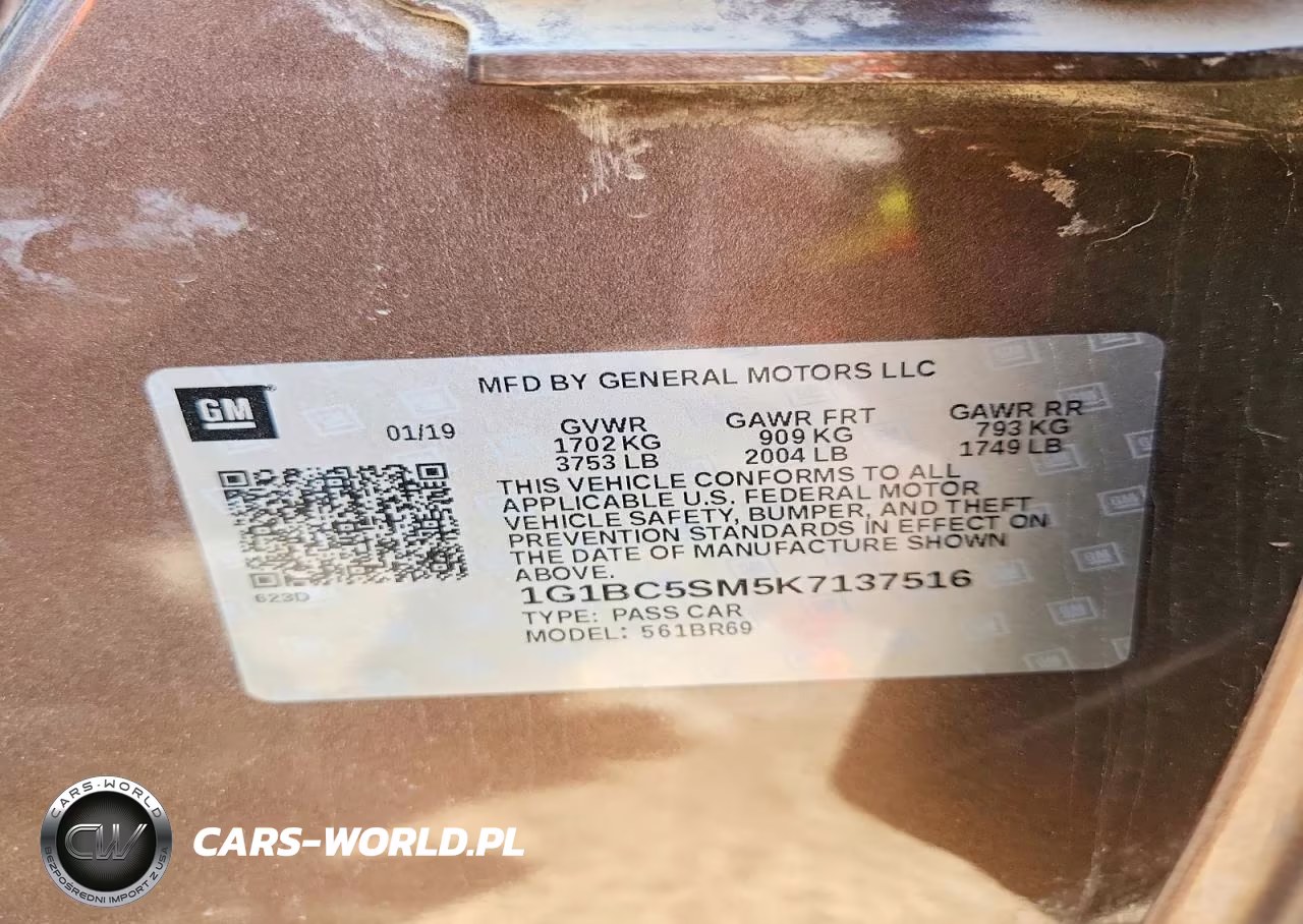 2019 Chevrolet Cruze Ls VIN:1G1BC5SM5K7137516 - 12