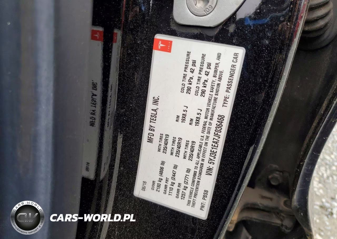 2018 Tesla Model 3 VIN:5YJ3E1EA7JF036468 - 12