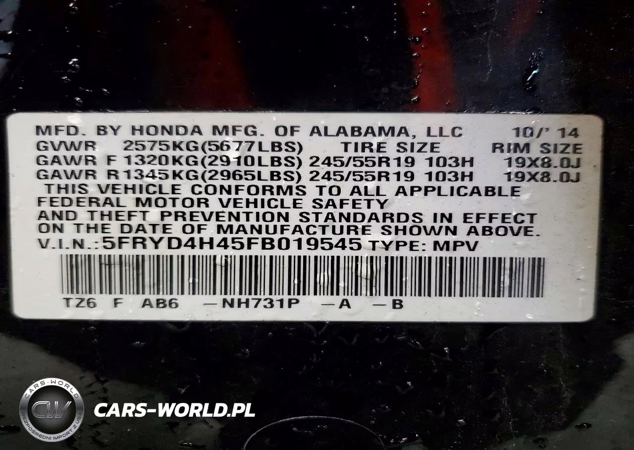 2015 Acura Mdx Technology VIN:5FRYD4H45FB019545 - 13