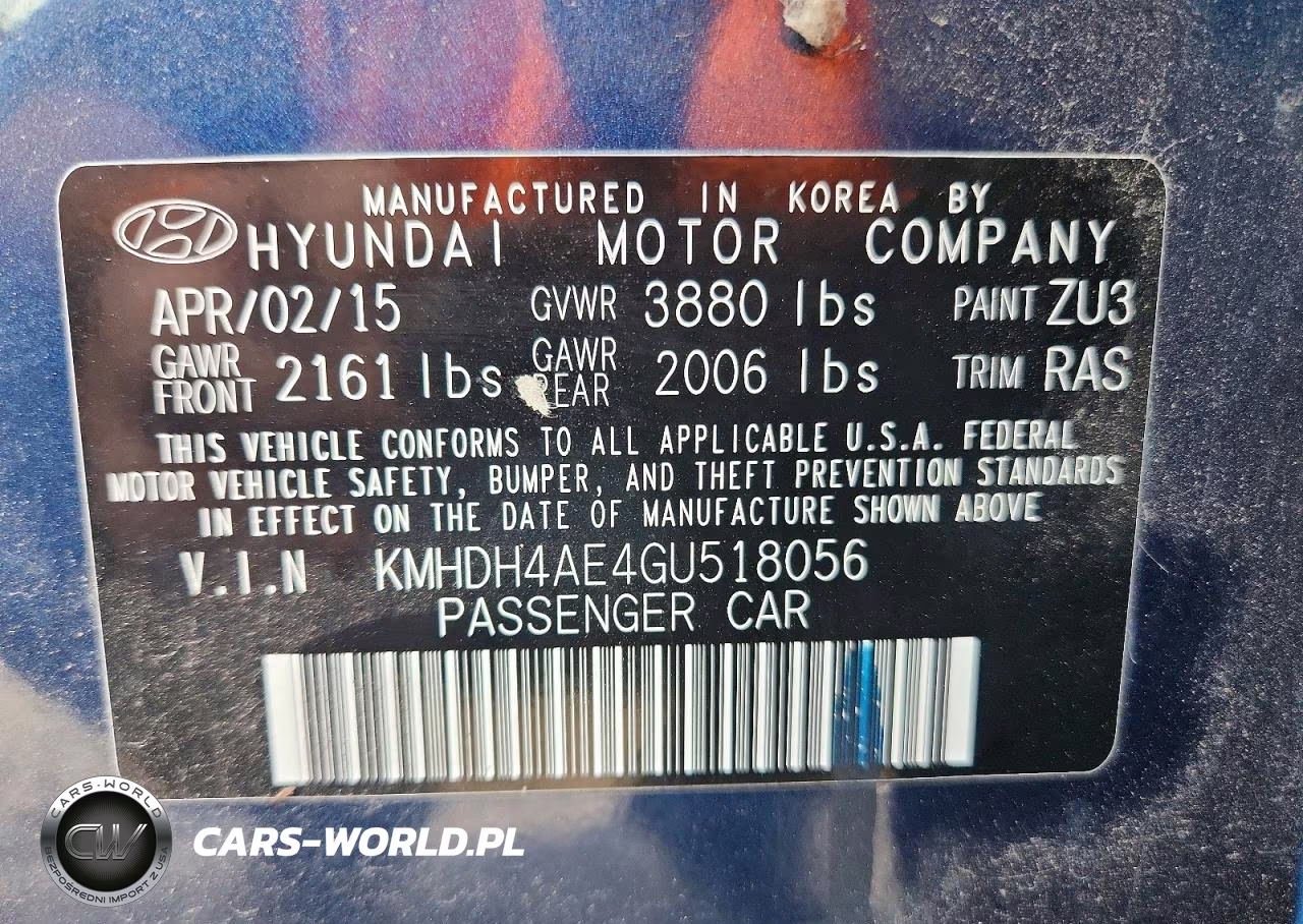 2016 Hyundai Elantra Se VIN:KMHDH4AE4GU518056 - 12