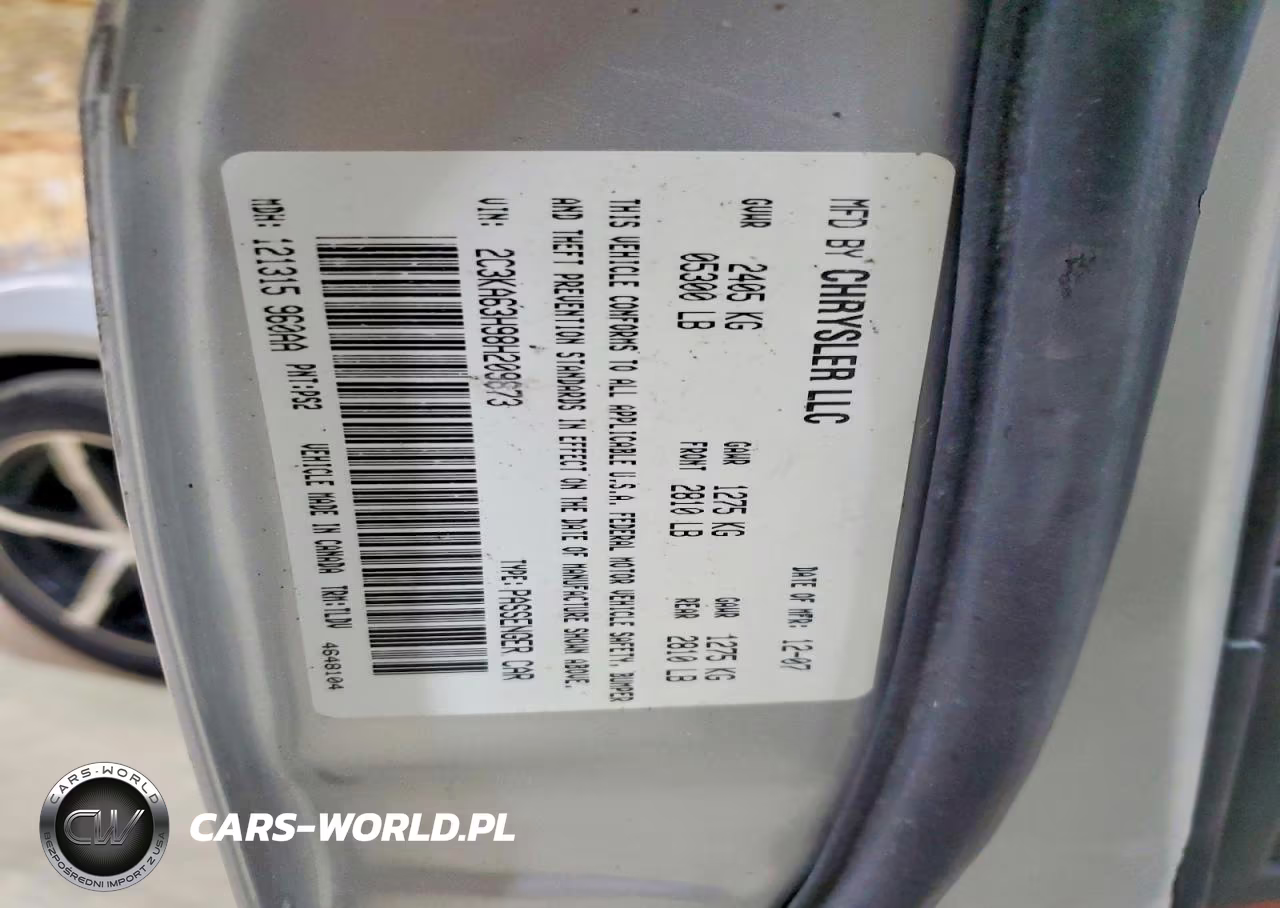 2008 Chrysler 300C VIN:2C3KA63H98H209873 - 13