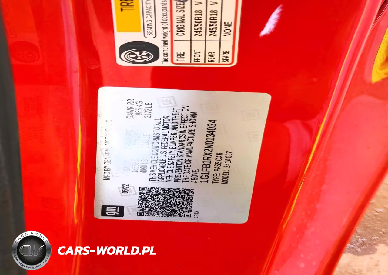 2022 Chevrolet Camaro Ls VIN:1G1FB1RX2N0134034 - 13