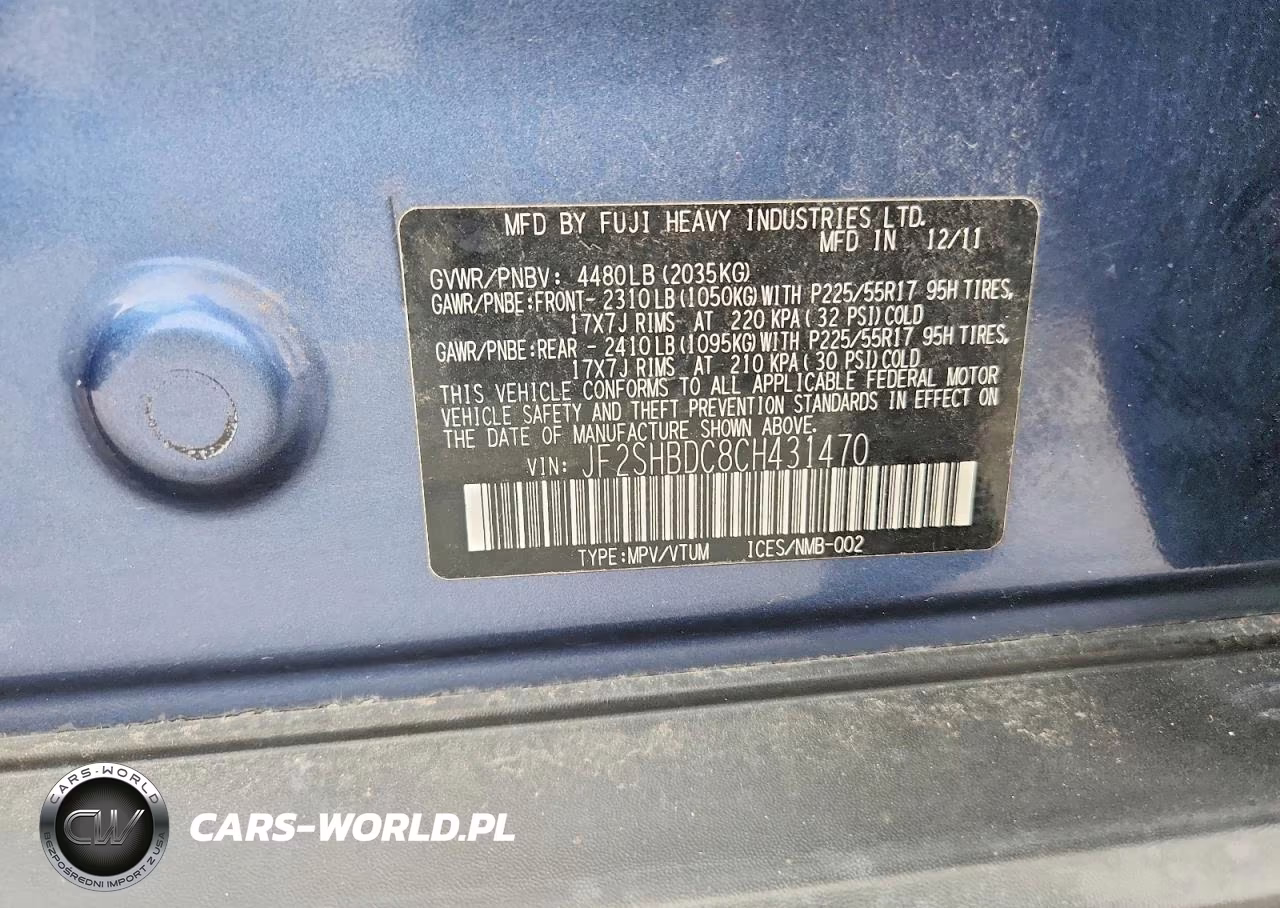 2012 Subaru Forester 2.5X Premium VIN:JF2SHBDC8CH431470 - 14