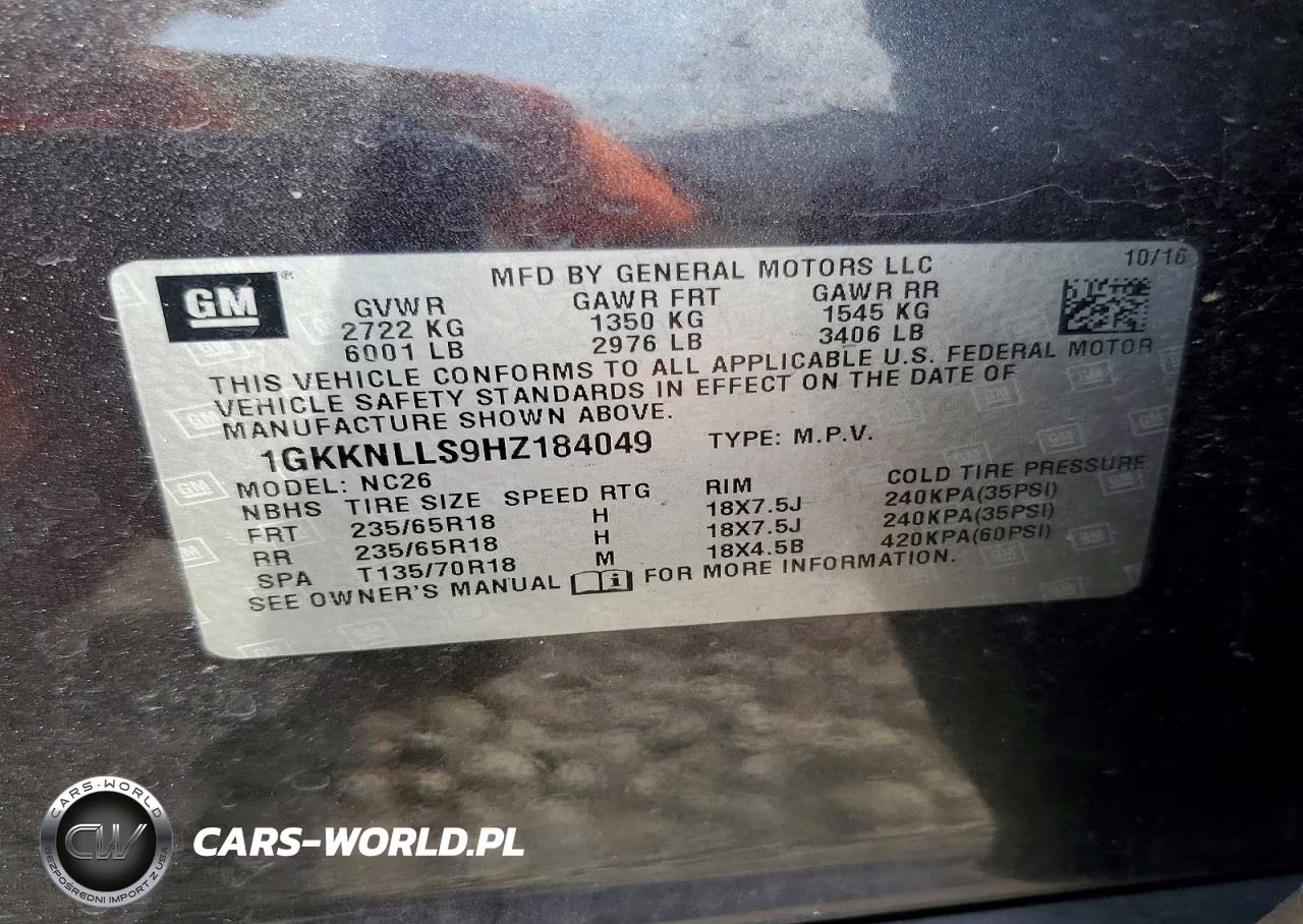 2017 GMC Acadia Sle VIN:1GKKNLLS9HZ184049 - 12