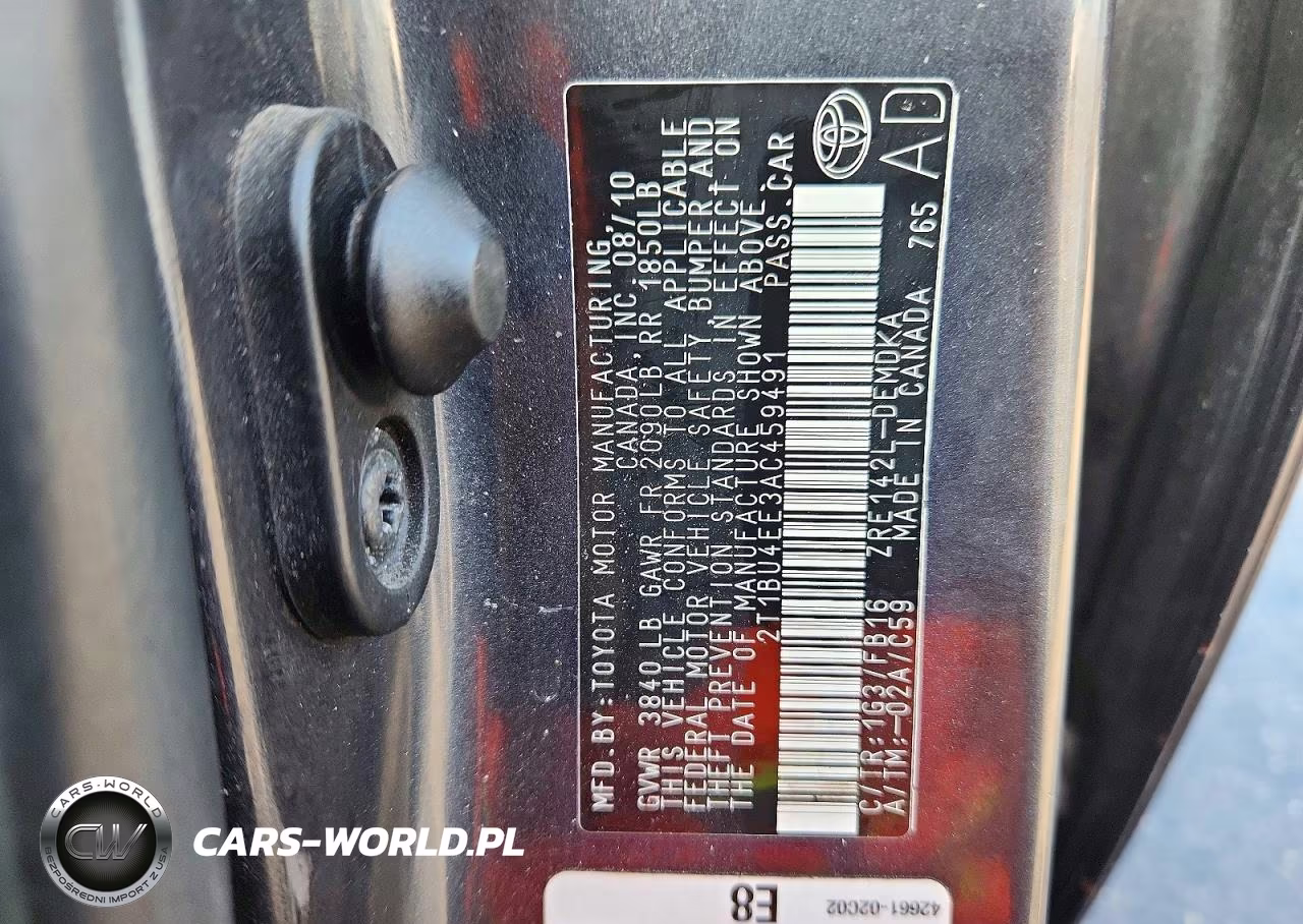 2010 Toyota Corolla Base VIN:2T1BU4EE3AC459491 - 12