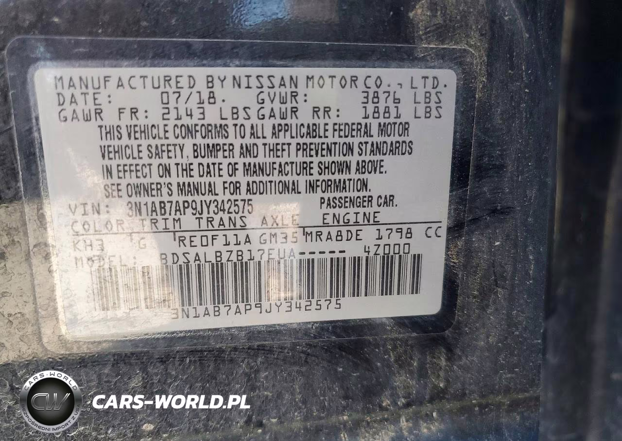 2018 Nissan Sentra S VIN:3N1AB7AP9JY342575 - 12