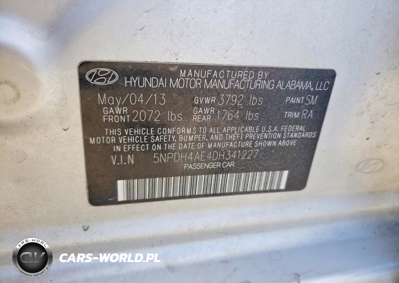 2013 Hyundai Elantra Gls VIN:5NPDH4AE4DH341227 - 13