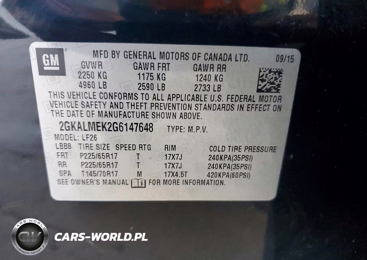 2016 GMC Terrain Sle VIN:2GKALMEK2G6147648 - 12