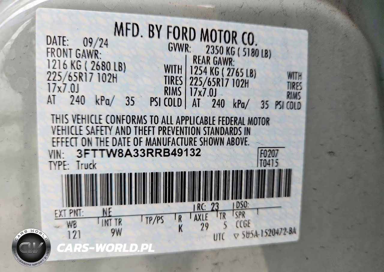 2024 Ford Maverick Xl VIN:3FTTW8A33RRB49132 - 12