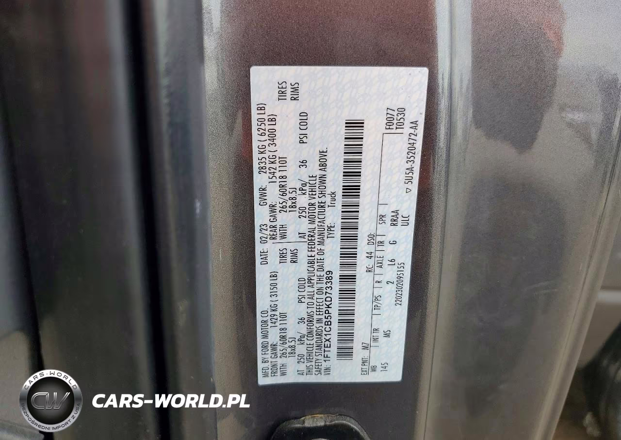 2023 Ford F150 Super Cab VIN:1FTEX1CB5PKD73389 - 12