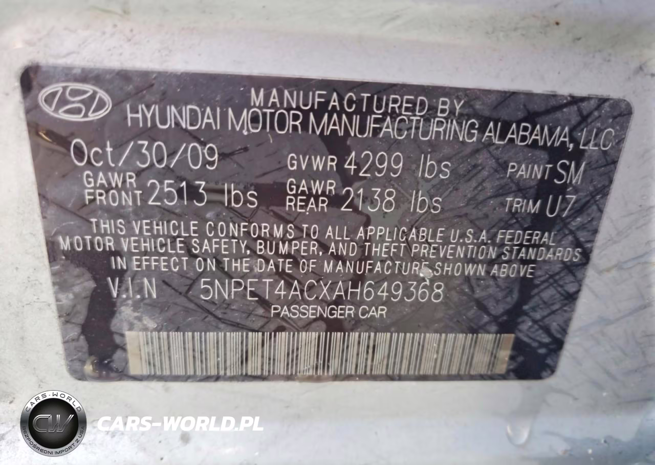 2010 Hyundai Sonata Gls VIN:5NPET4ACXAH649368 - 13