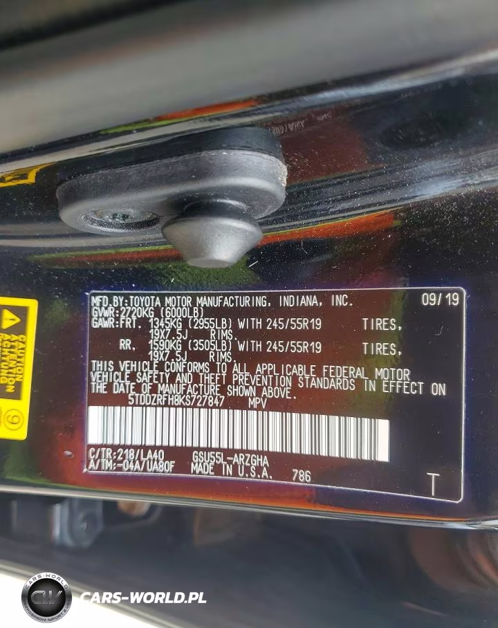 2019 Toyota Highlander Limited Platinum VIN:5TDDZRFH8KS727847 - 13
