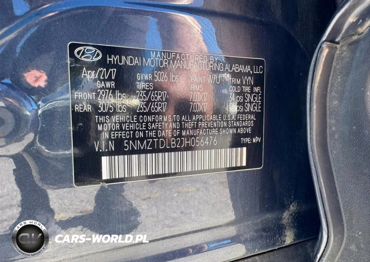 2018 Hyundai Santa Fe Sport 2.4L VIN:5NMZTDLB2JH056476 - 10