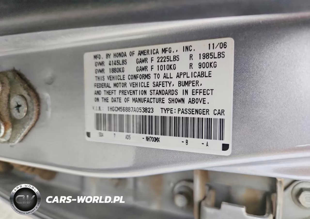 2007 Honda Accord Ex VIN:1HGCM56887A053823 - 12