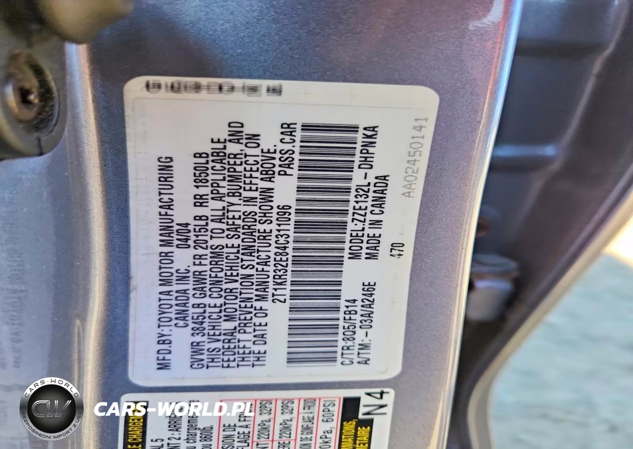 2004 Toyota Matrix Xr VIN:2T1KR32E84C311096 - 12