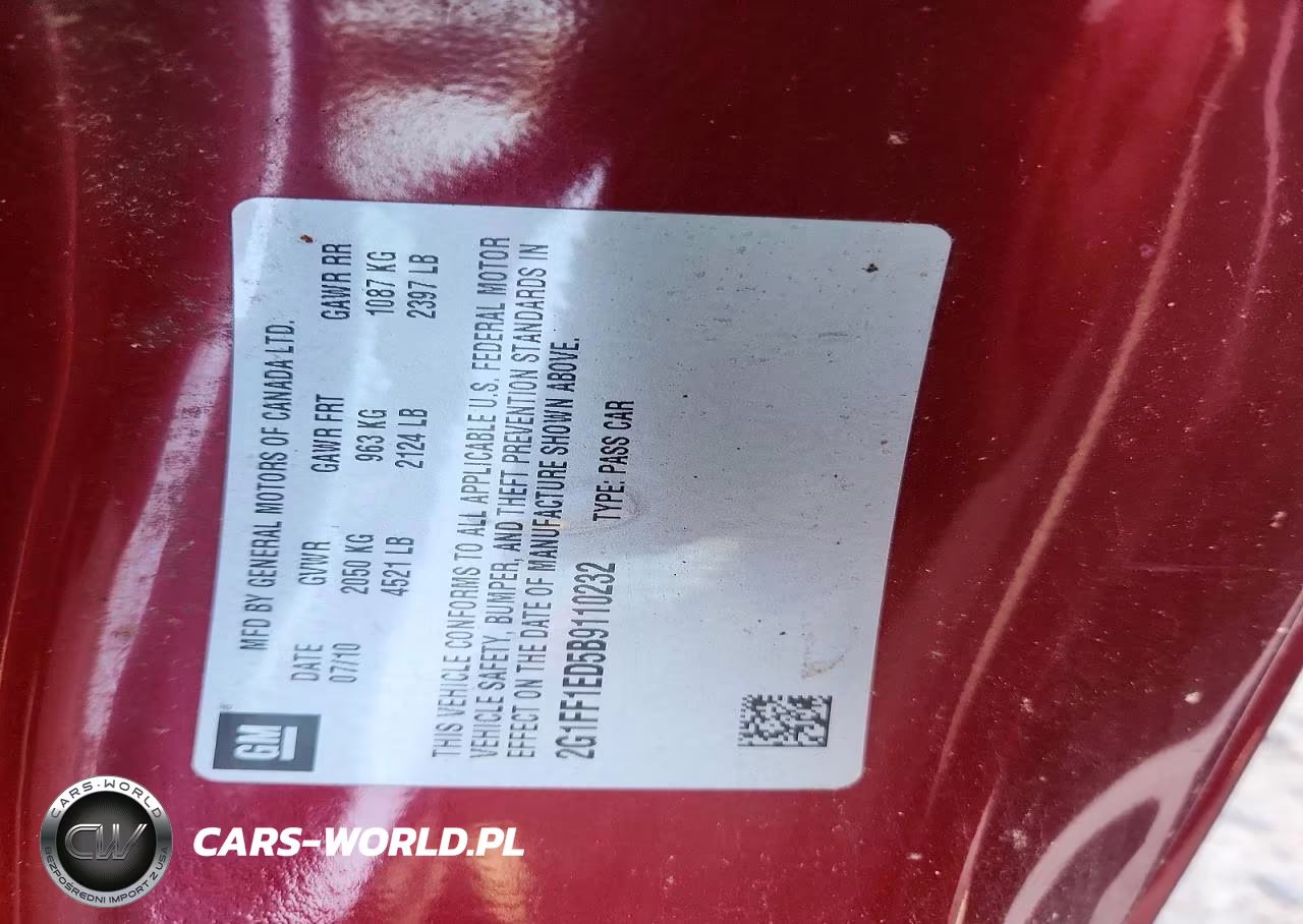 2011 Chevrolet Camaro Lt VIN:2G1FF1ED5B9110232 - 12