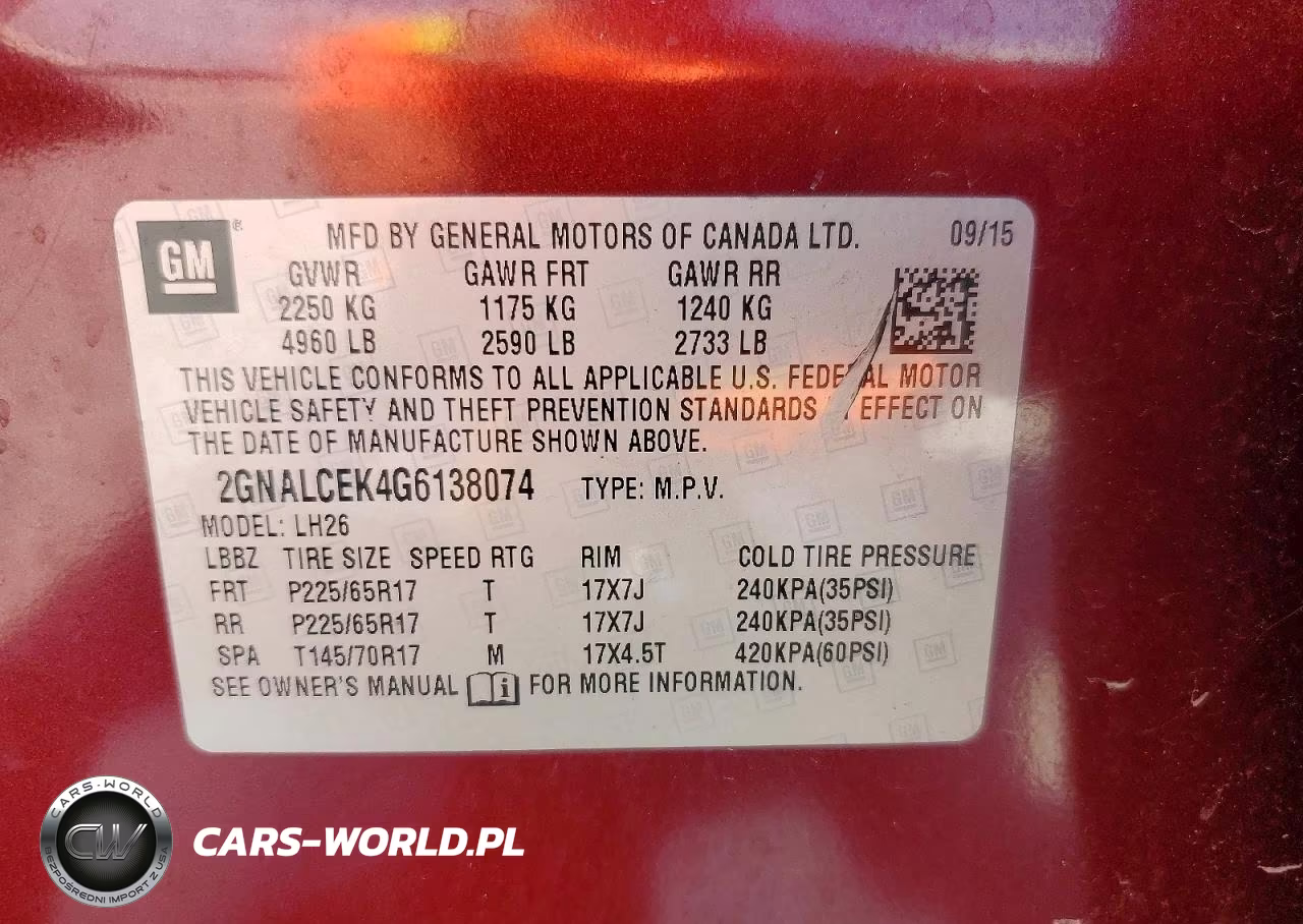 2016 Chevrolet Equinox Lt VIN:2GNALCEK4G6138074 - 13