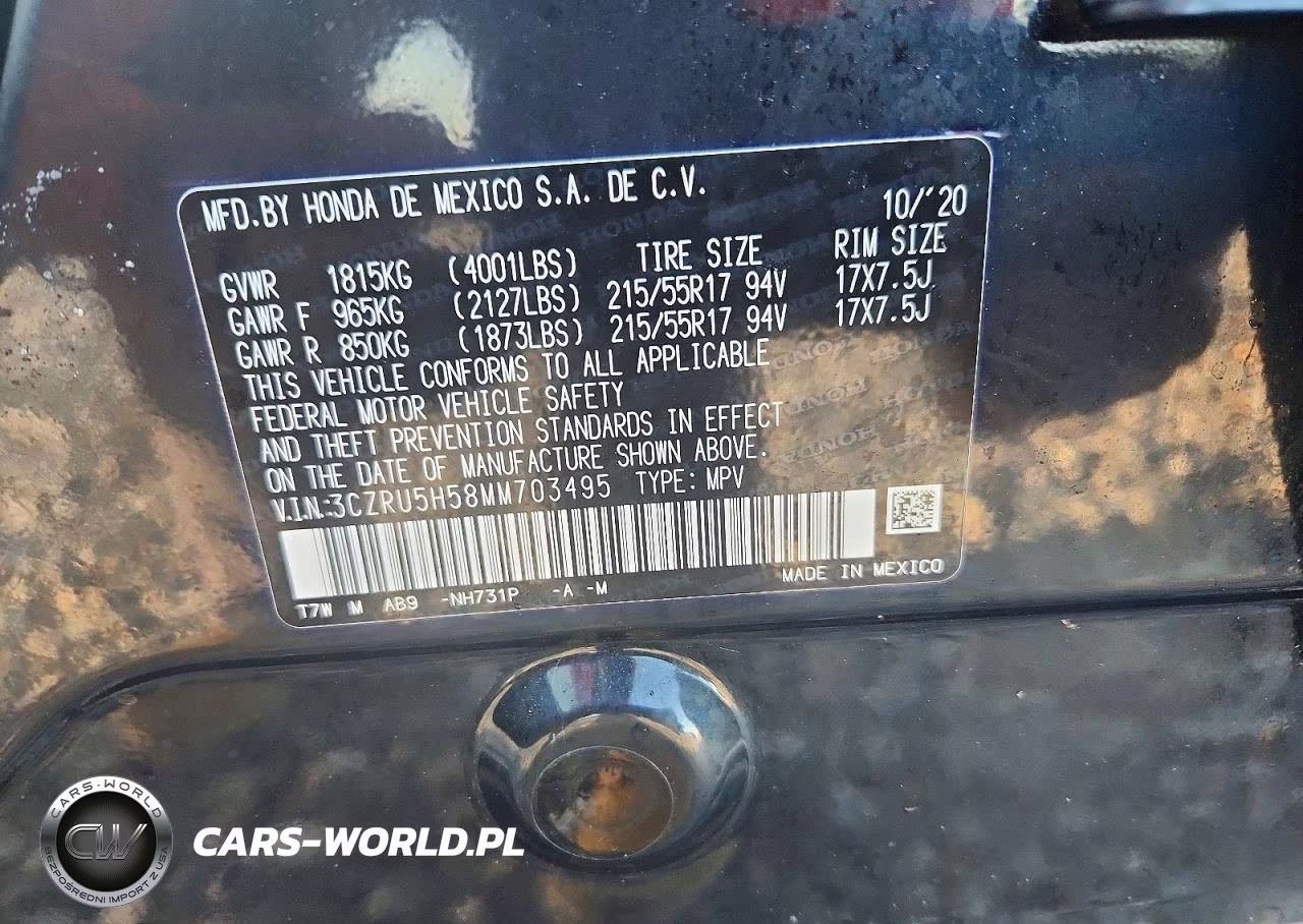 2021 Honda Hr-V Ex VIN:3CZRU5H58MM703495 - 12