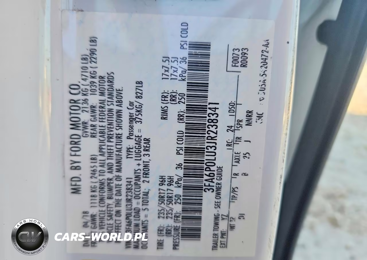 2018 Ford Fusion Se Hybrid VIN:3FA6P0LU3JR238341 - 13