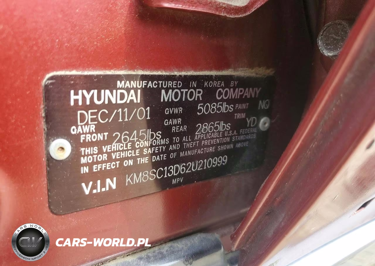 2002 Hyundai Santa Fe Gls VIN:KM8SC13D62U210999 - 12