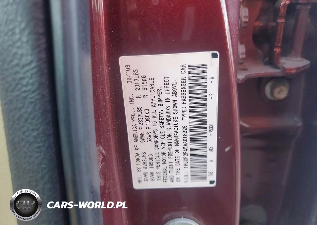 2010 Honda Accord Lxp VIN:1HGCP2F45AA018229 - 13