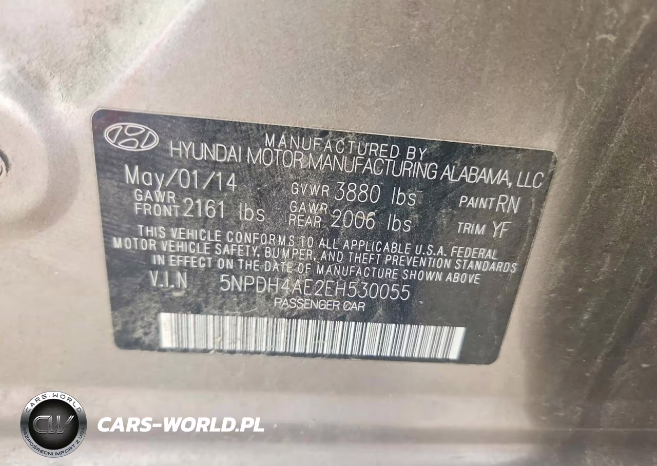 2014 Hyundai Elantra Se VIN:5NPDH4AE2EH530055 - 12