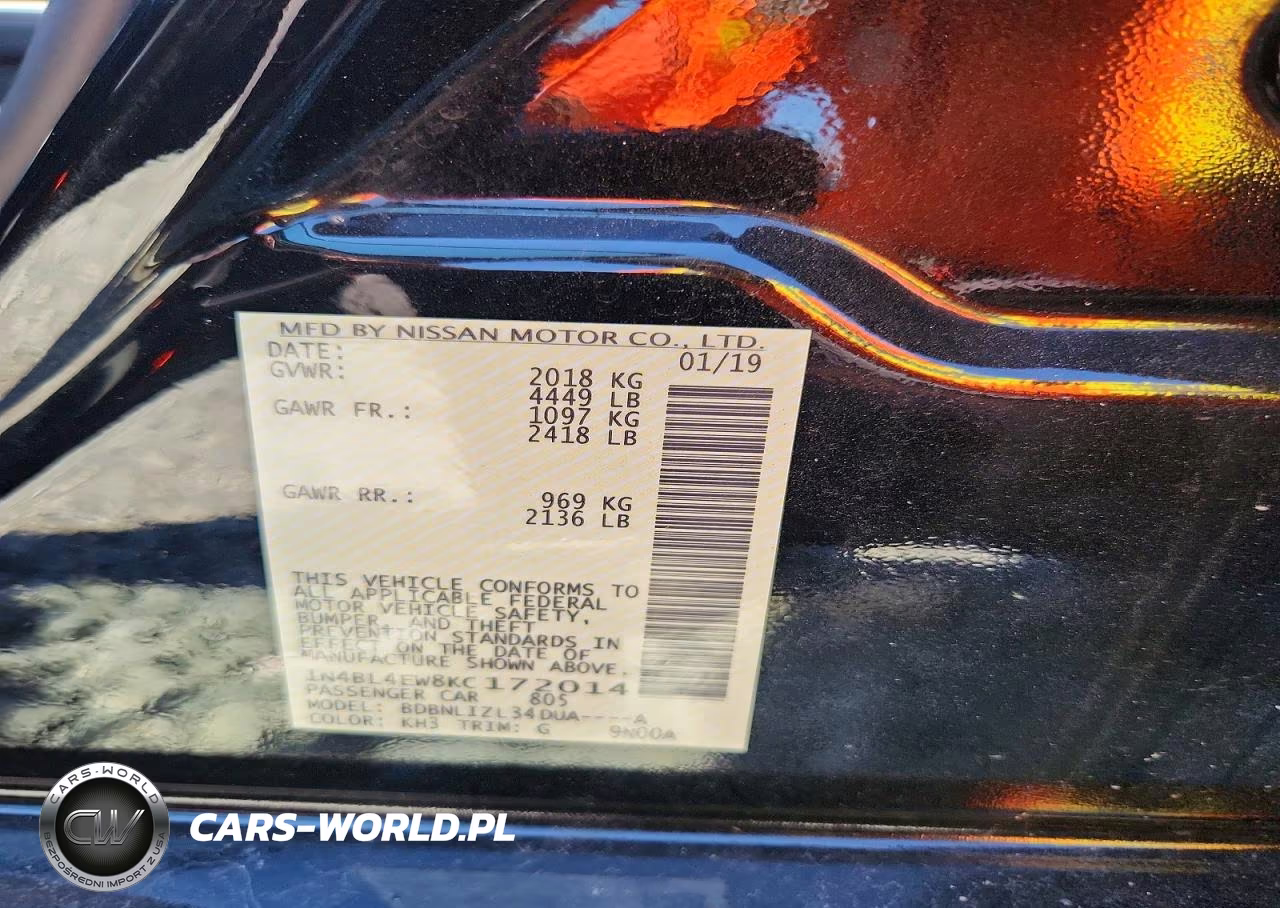 2019 Nissan Altima Sl VIN:1N4BL4EW8KC172014 - 13