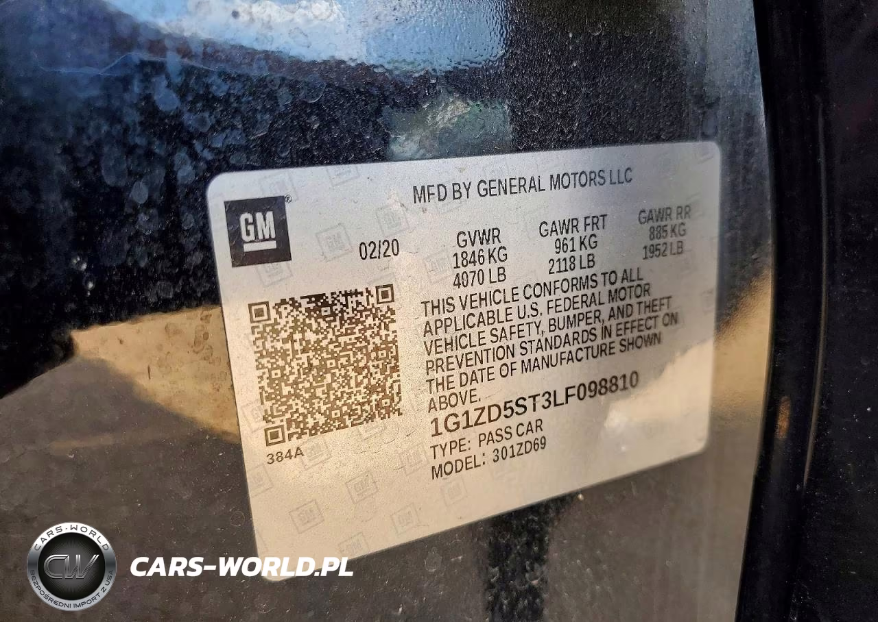 2020 Chevrolet Malibu Fwd Lt VIN:1G1ZD5ST3LF098810 - 12