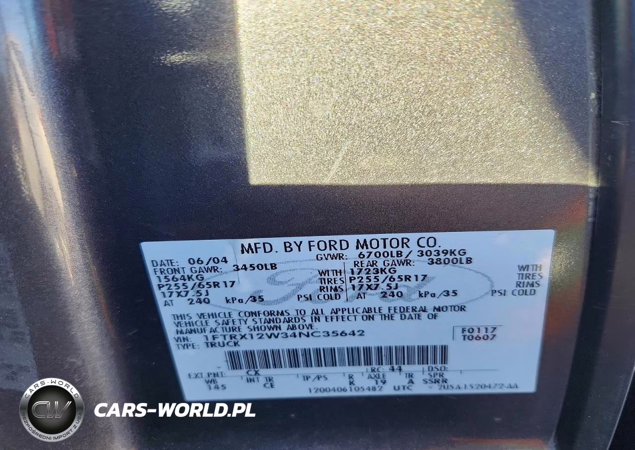 2004 Ford F150 VIN:1FTRX12W34NC35642 - 12