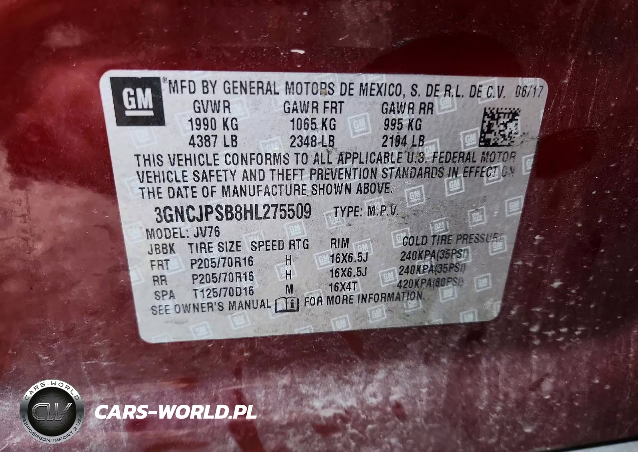 2017 Chevrolet Trax 1Lt VIN:3GNCJPSB8HL275509 - 13