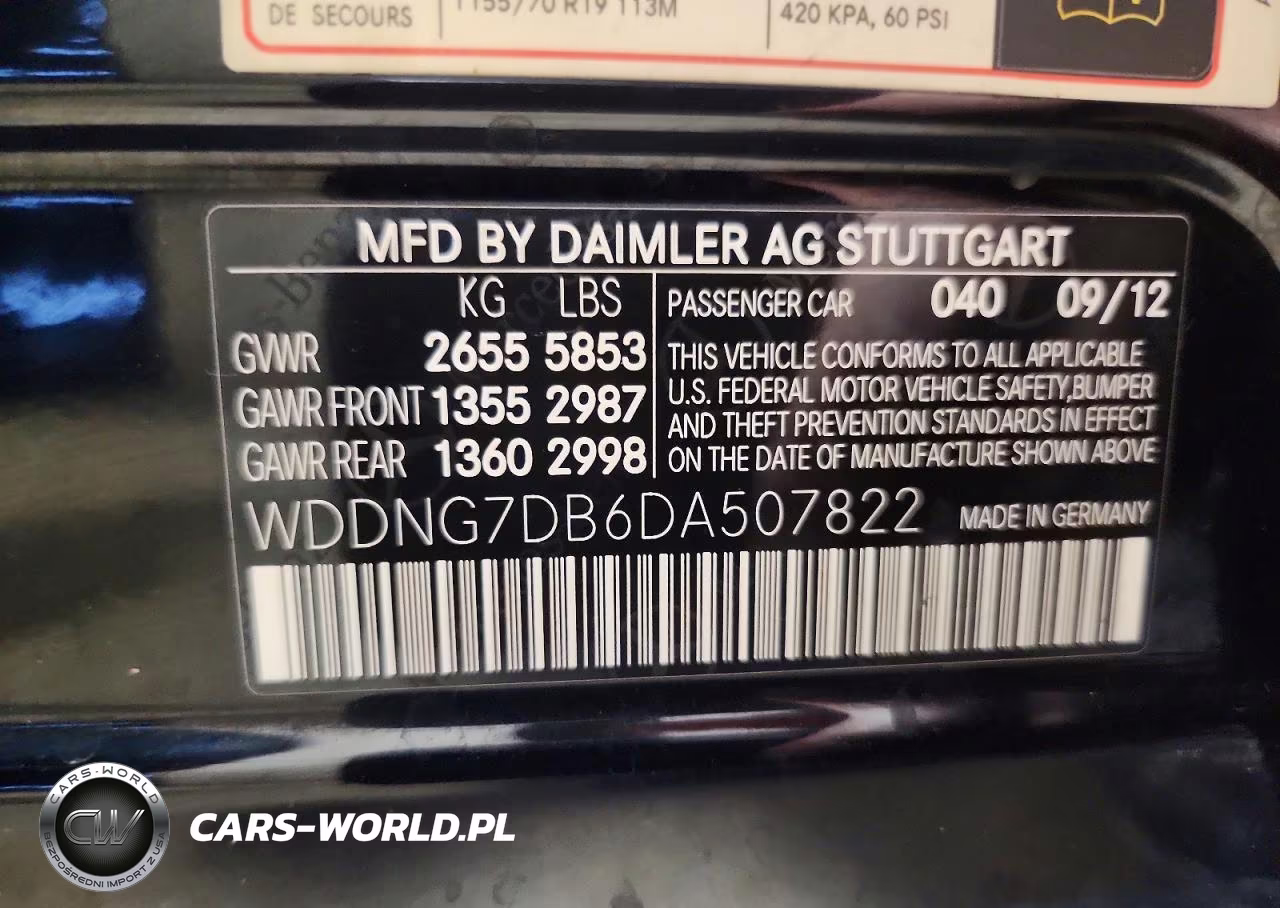 2013 Mercedes-Benz S 550 VIN:WDDNG7DB6DA507822 - 13