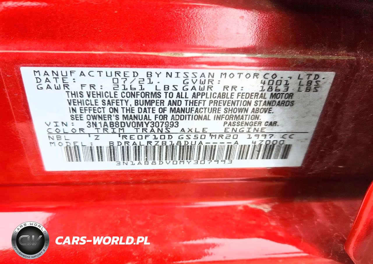 2021 Nissan Sentra Sr VIN:3N1AB8DV0MY307993 - 13