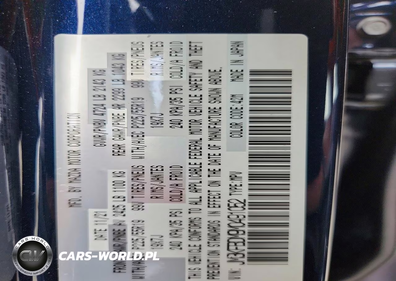 2021 Mazda Cx-5 Grand Touring VIN:JM3KFBDM9M0491052 - 12