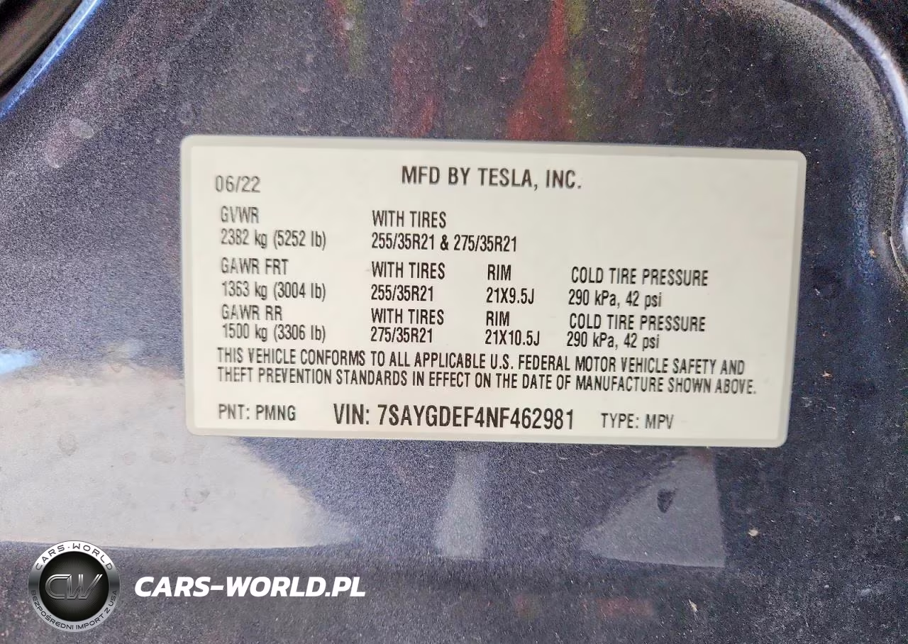 2022 Tesla Model Y VIN:7SAYGDEF4NF462981 - 12