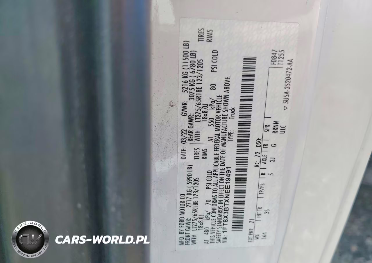 2022 Ford F350 Super Duty VIN:1FT8X3BTXNEE19491 - 13