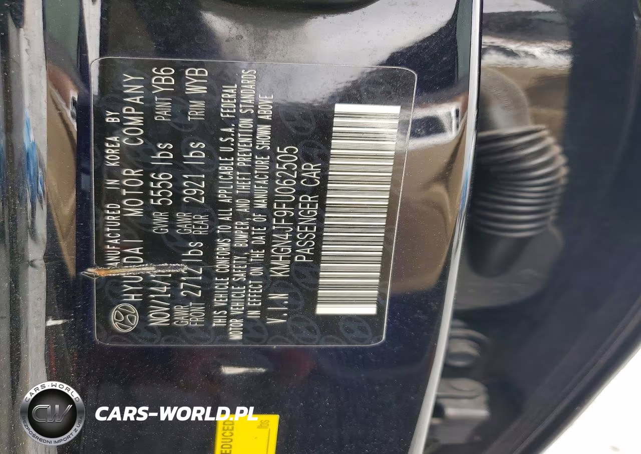 2015 Hyundai Genesis 5.0L VIN:KMHGN4JF9FU062505 - 12
