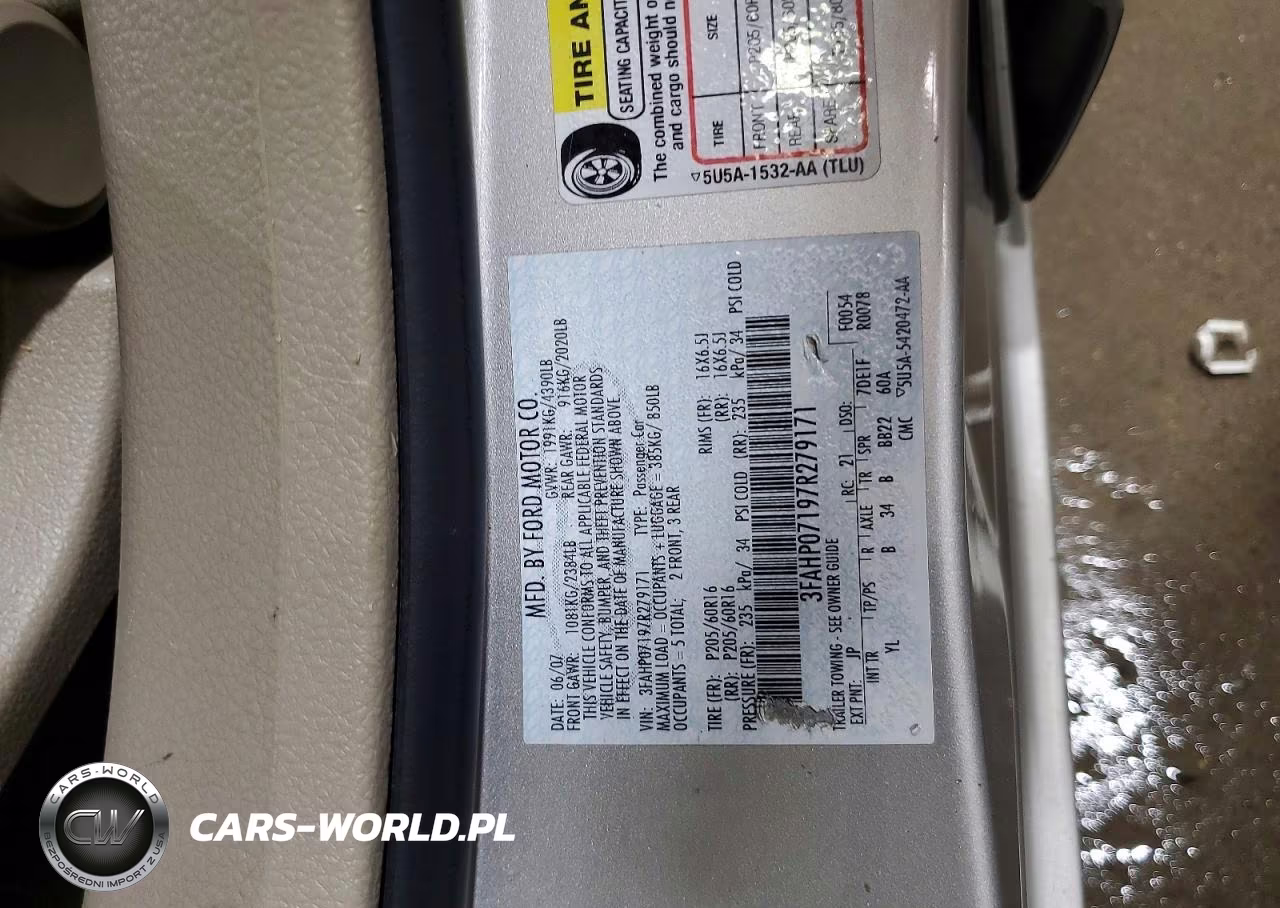 2007 Ford Fusion Se VIN:3FAHP07197R279171 - 13